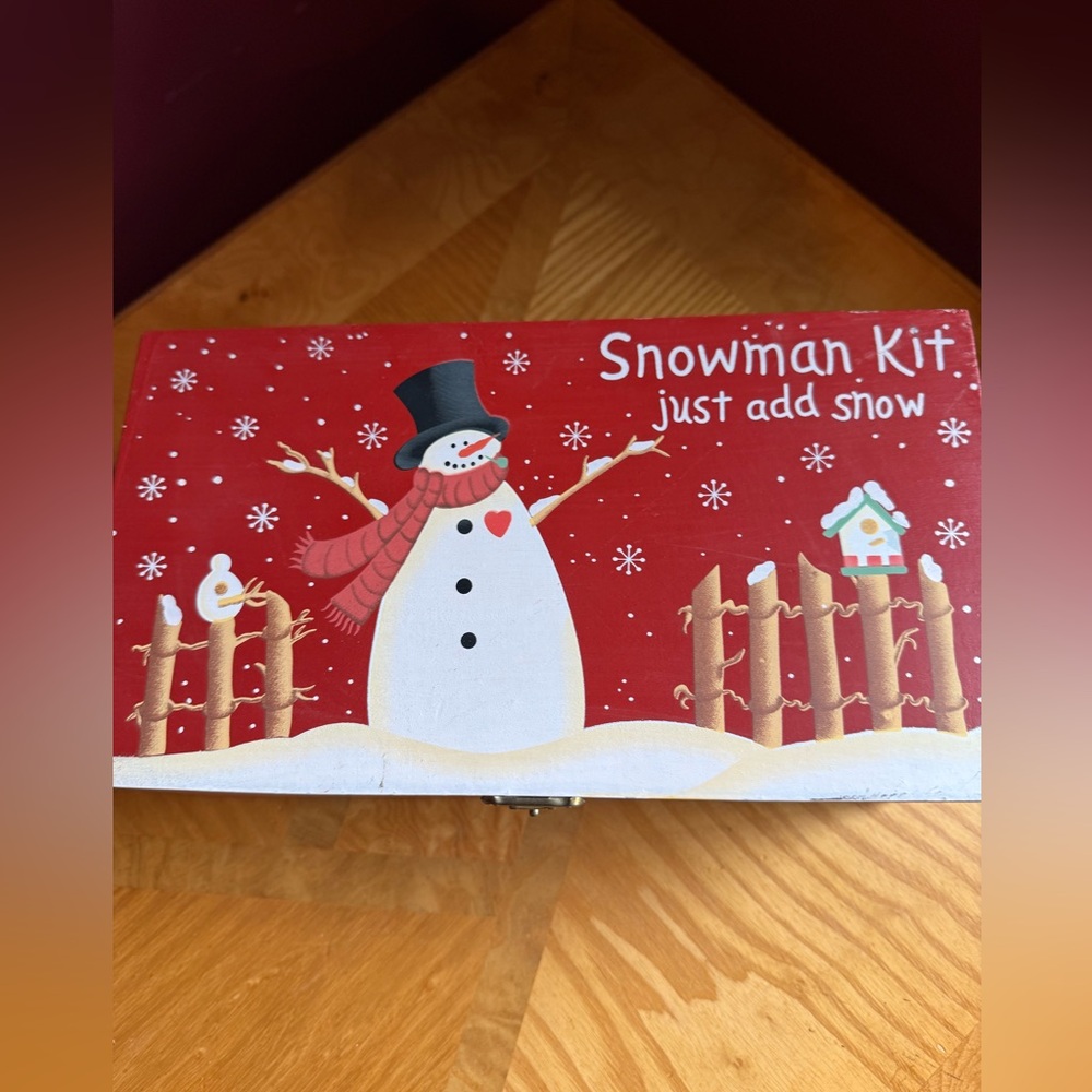 Snowman Kit with Red Scarf Black Hat and accessories